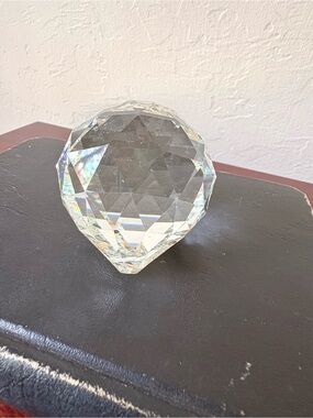 Faceted Glass Crystal Ball Prism Pendant with hole for hanging or paperweight
